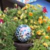 Sunnydaze Mosaic Glass Plant Watering Globe with Clay Spike – Decorative Self-Watering Planter Insert – Water Dripper for Plants – 9.5″ – Magenta Medley -24-Pack(Spring Petals)