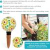 Sunnydaze Mosaic Glass Plant Watering Globe with Clay Spike – Decorative Self-Watering Planter Insert – Water Dripper for Plants – 9.5″ – Magenta Medley -24-Pack(Bright Blooms)
