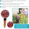 Sunnydaze Mosaic Glass Plant Watering Globe with Clay Spike – Decorative Self-Watering Planter Insert – Water Dripper for Plants – 9.5″ – Magenta Medley -24-Pack(Magenta Medley)