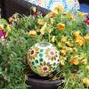 Sunnydaze Mosaic Glass Plant Watering Globe with Clay Spike – Decorative Self-Watering Planter Insert – Water Dripper for Plants – 9.5″ – Spring Petals – Set of 24(Bright Blooms)