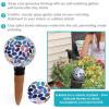 Sunnydaze Mosaic Glass Plant Watering Globe with Clay Spike – Decorative Self-Watering Planter Insert – Water Dripper for Plants – 9.5″ – Spring Petals – Set of 24(Spring Petals)