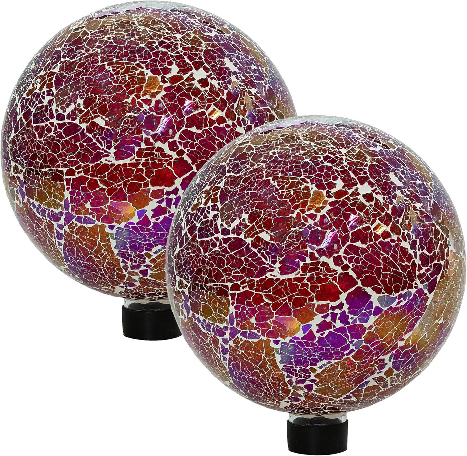 image:imageSunnydaze 10Inch Gazing Ball for Garden Glass Gazing Globe for Outside Outdoor Garden Orb for Backyard or Front Lawn Decor Lavender Set of 2Pearl Pink
