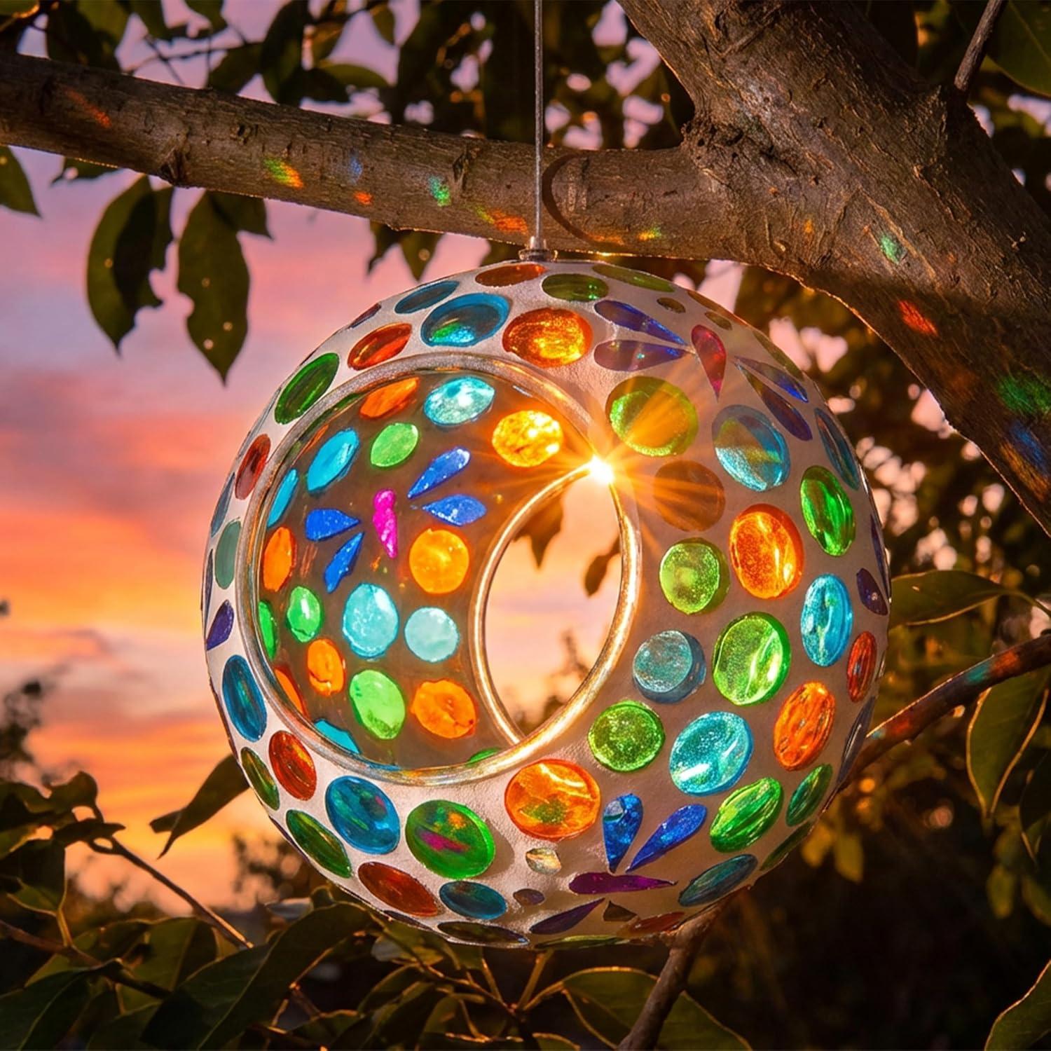 image:imageSunnydaze 10Inch Glass Mosaic Hanging Bird Feeder for Outdoors FlyThrough Glass Bird Feeder for Cardinals Jays Finches and More Pearl Pink FlowerDragonfly Dreams