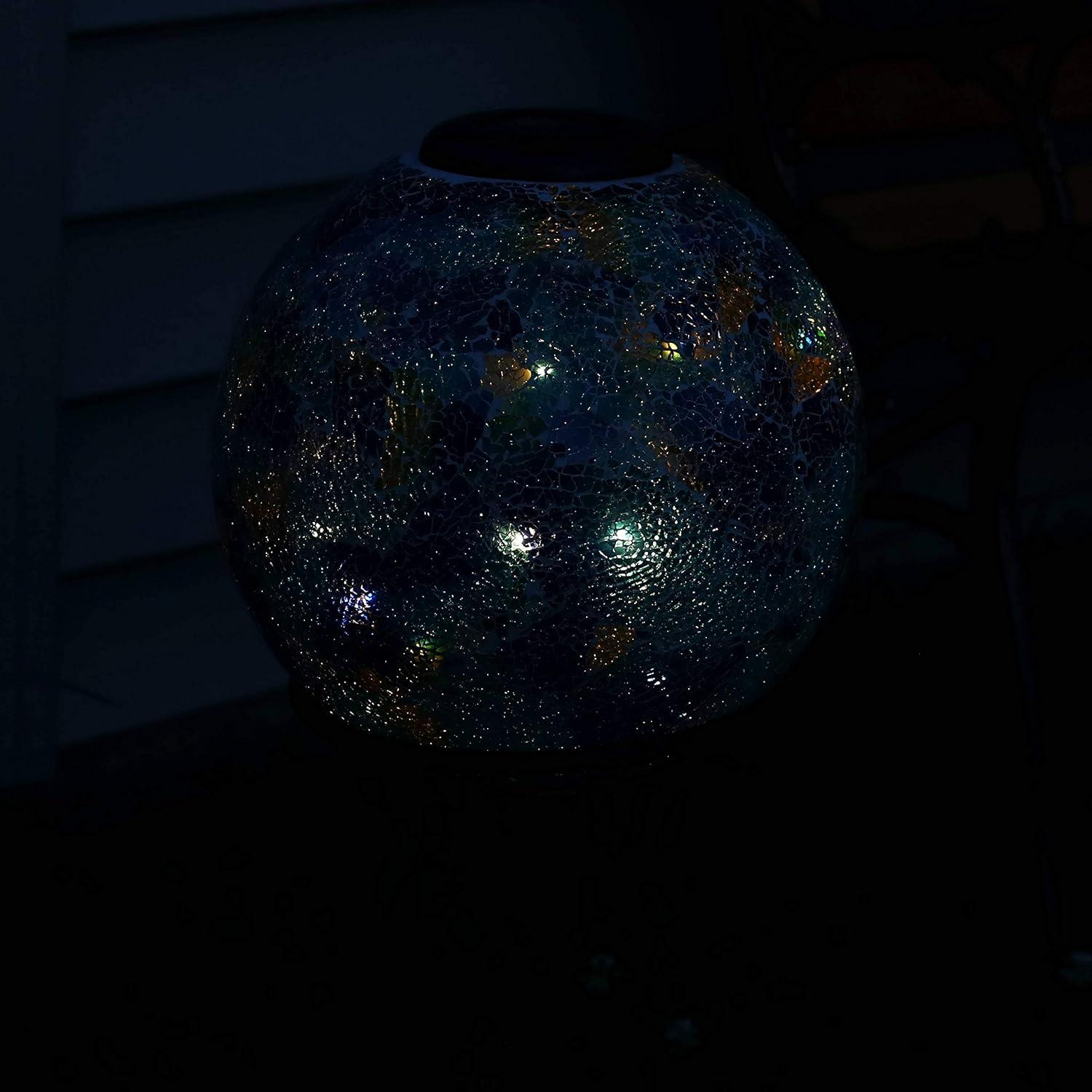 image:imageSunnydaze 10Inch Solar Gazing Ball for Garden Outdoor Glass Gazing Garden Globe for Outside Decoration Pearl PinkAzul Terra