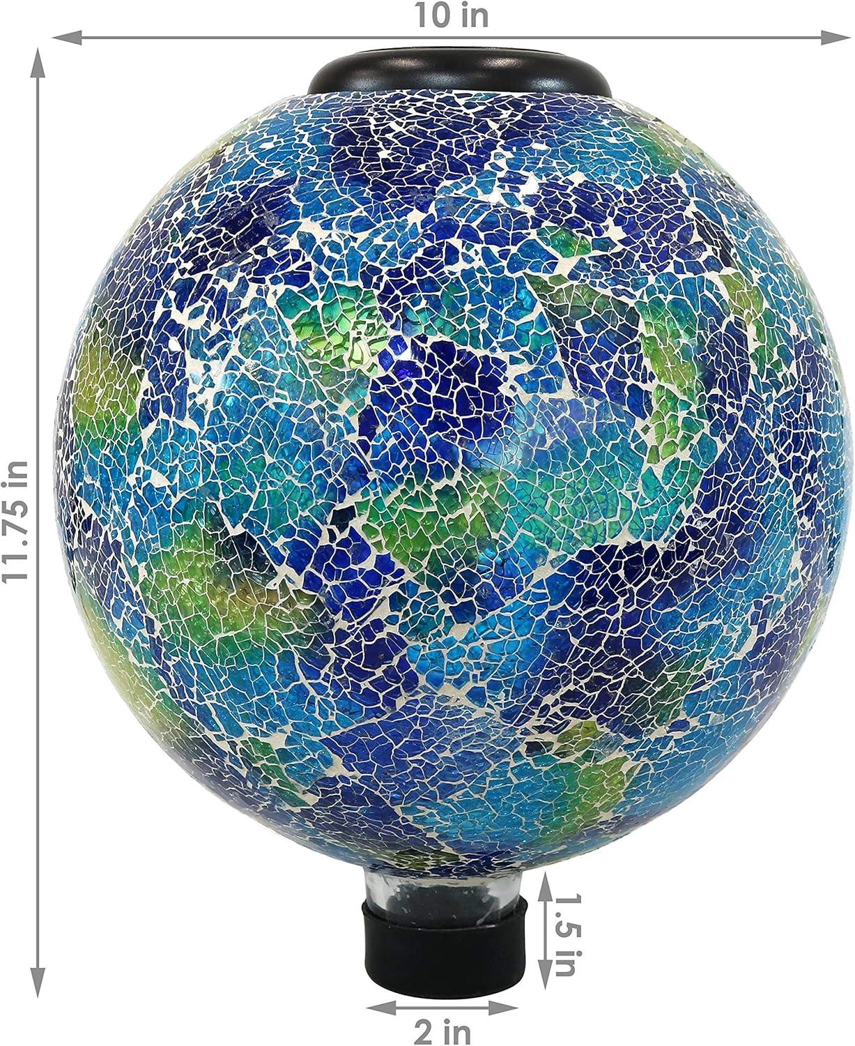 image:imageSunnydaze 10Inch Solar Gazing Ball for Garden Outdoor Glass Gazing Garden Globe for Outside Decoration Pearl PinkAzul Terra