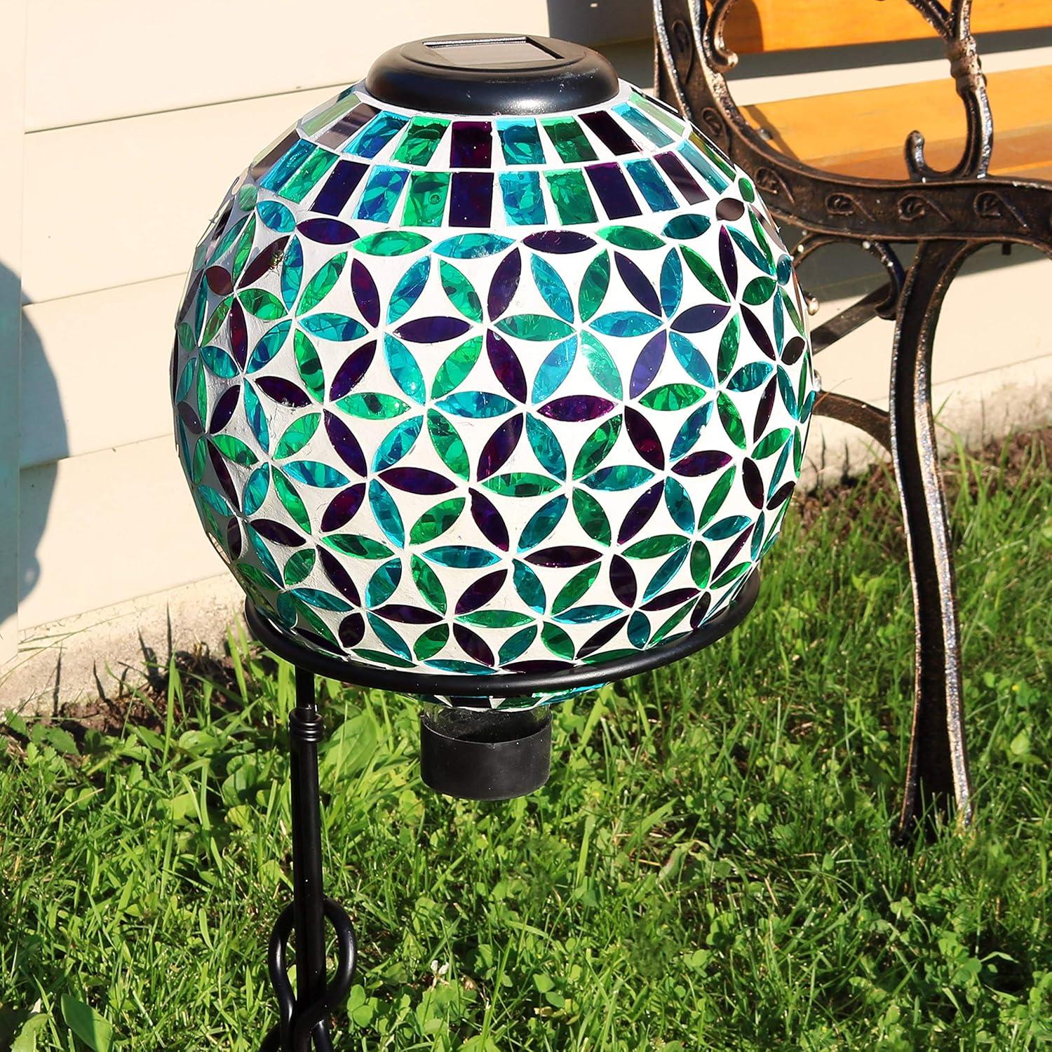 image:imageSunnydaze 10Inch Solar Gazing Ball for Garden Outdoor Glass Gazing Garden Globe for Outside Decoration Pearl PinkCool Blooms