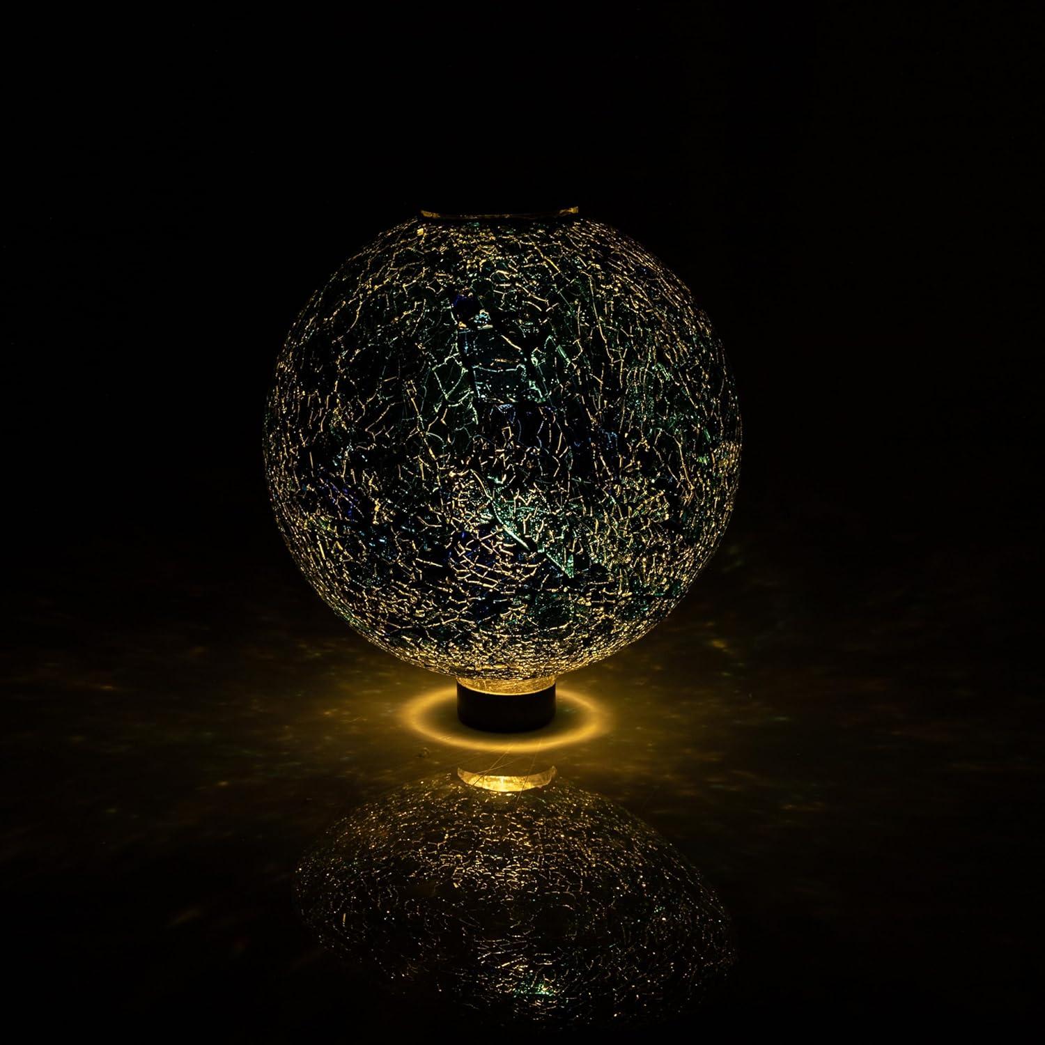 image:imageSunnydaze 10Inch Solar Gazing Ball for Garden Outdoor Glass Gazing Garden Globe for Outside Decoration Pearl PinkDeep Ocean Swirl