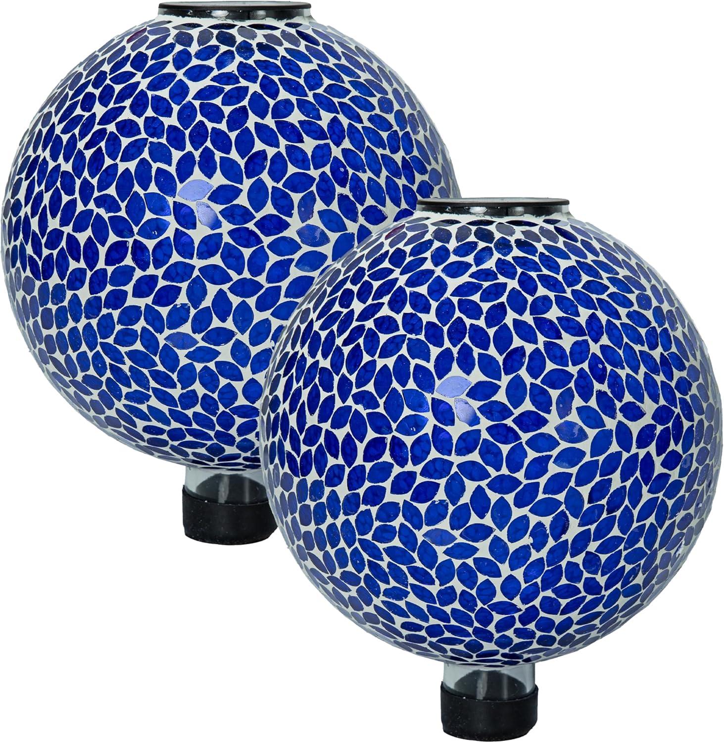 image:imageSunnydaze 10Inch Solar Gazing Ball for Garden Outdoor Glass Gazing Garden Globe for Outside Decoration Pearl PinkLavender Mosaic