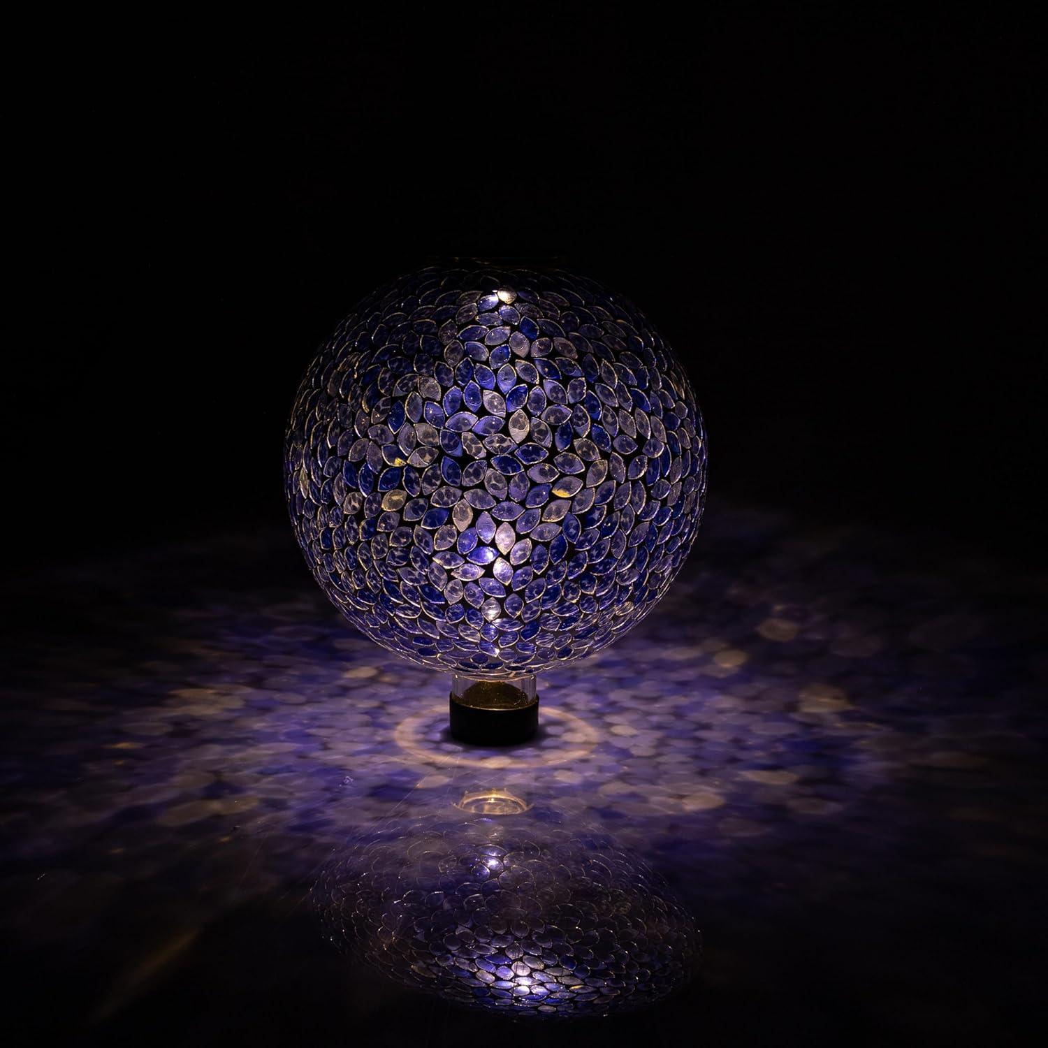 image:imageSunnydaze 10Inch Solar Gazing Ball for Garden Outdoor Glass Gazing Garden Globe for Outside Decoration Pearl PinkLavender Mosaic
