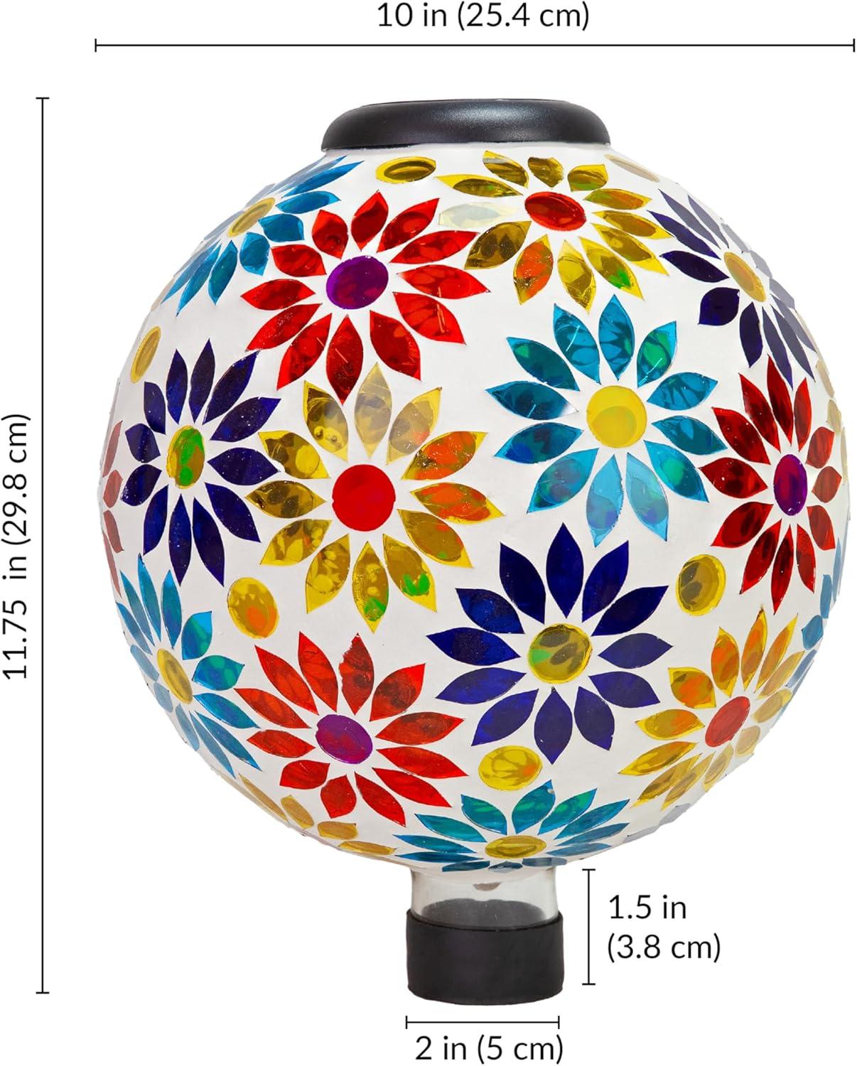 image:imageSunnydaze 10Inch Solar Gazing Ball for Garden Outdoor Glass Gazing Garden Globe for Outside Decoration Pearl PinkMidsummer Dahlias