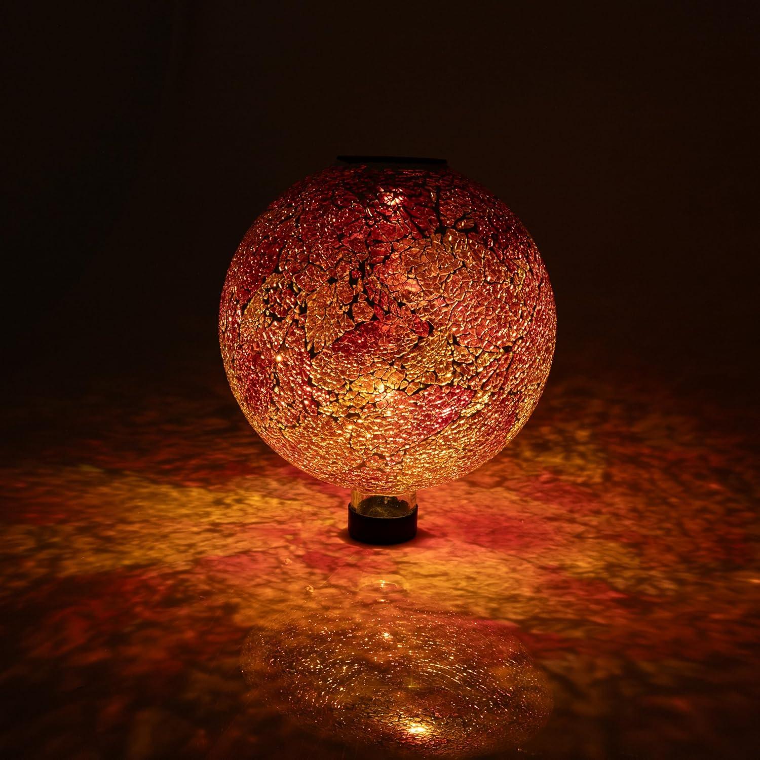 image:imageSunnydaze 10Inch Solar Gazing Ball for Garden Outdoor Glass Gazing Garden Globe for Outside Decoration Pearl PinkPearl Pink
