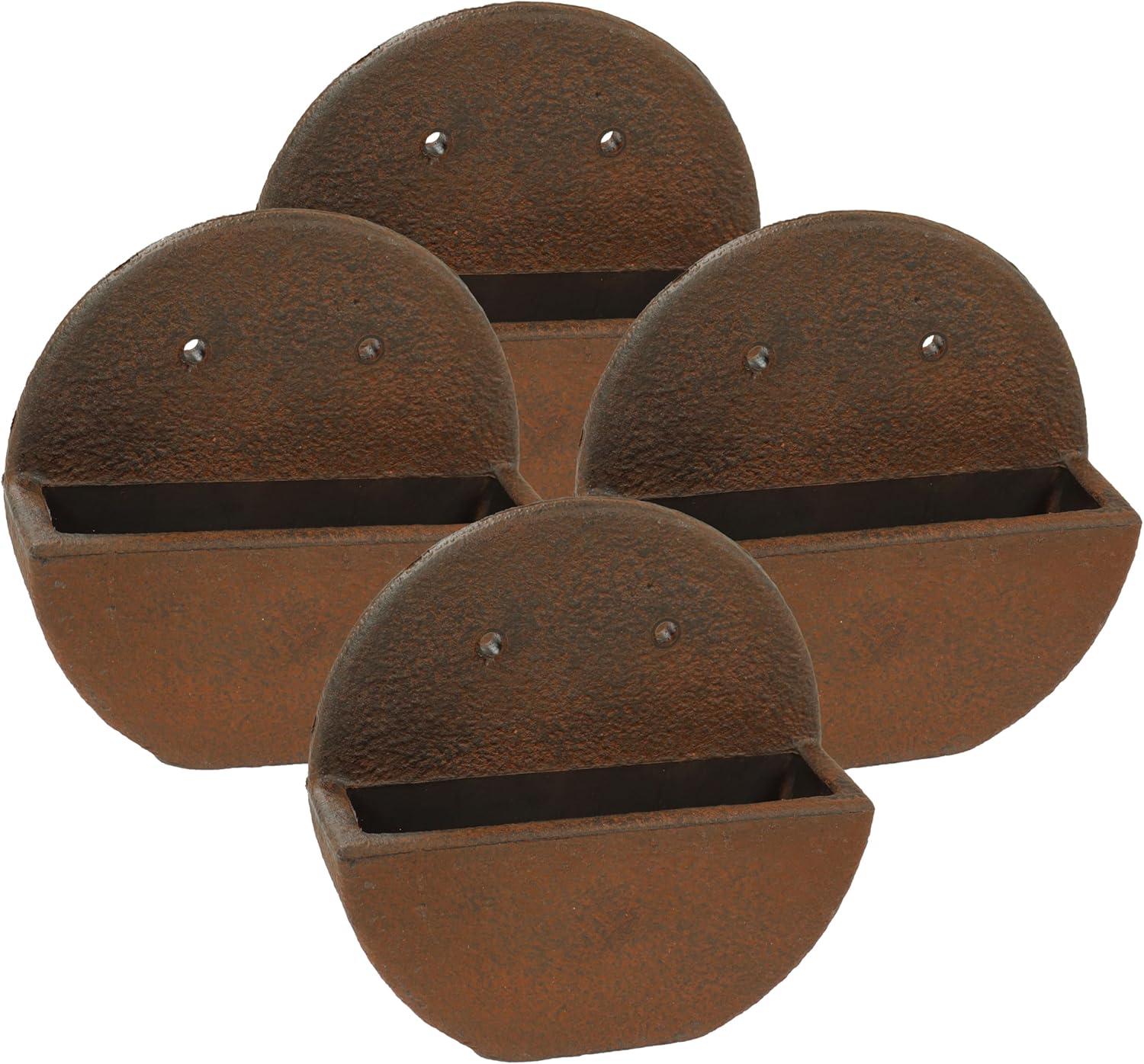 image:imageSunnydaze 12 Round Wall Planter Polyresin WallHanging Flower Pot for Indoor or Outdoor Use Dark Brown Set of 24