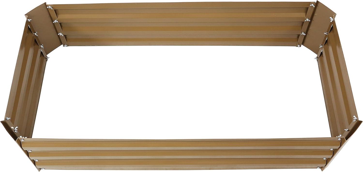 image:imageSunnydaze 48Inch Galvanized Steel Raised Garden Beds Rectangle Planter for Vegetables and Flowers Brown Set of 2Brown