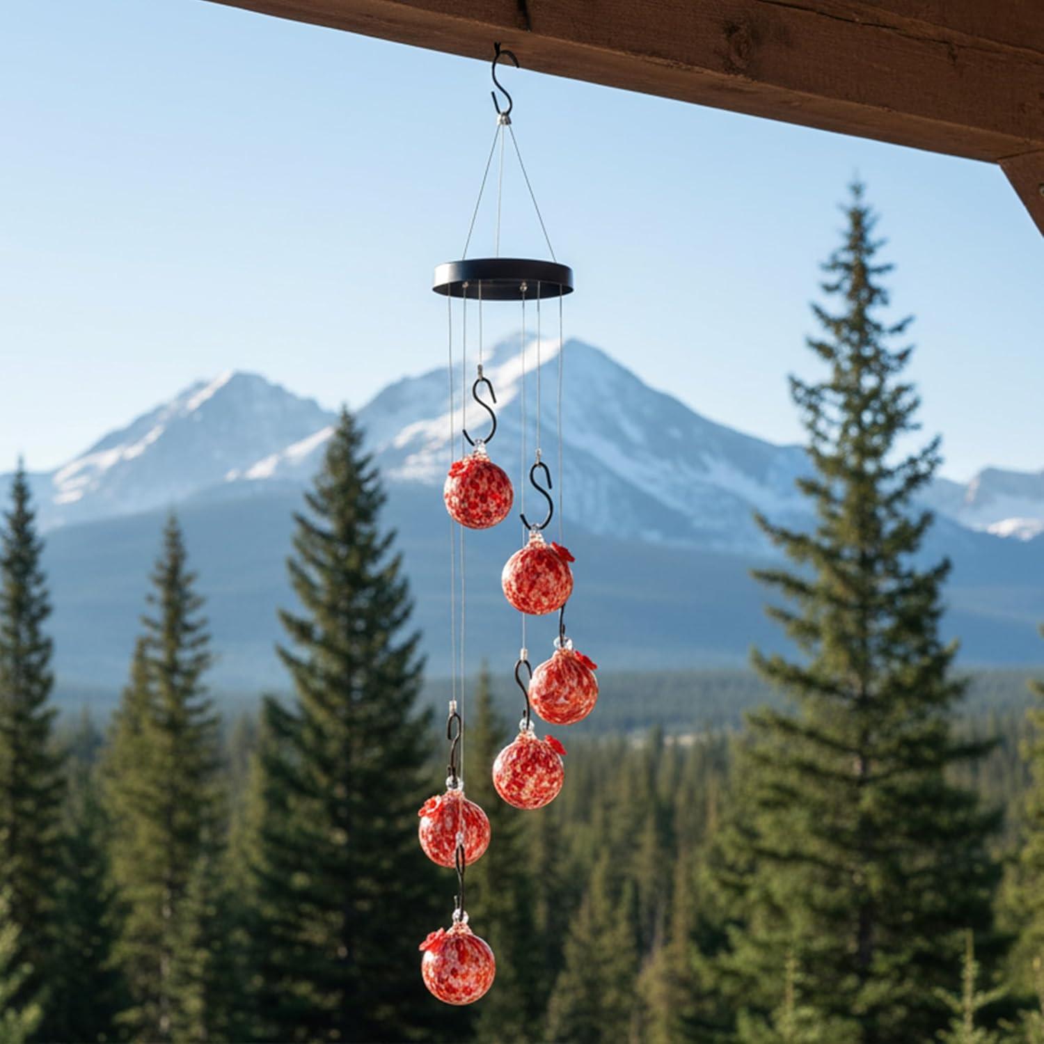 image:imageSunnydaze HandBlown Glass Hummingbird Feeder Balls Set of 6 Hanging Hummingbird Feeders with 6 Ports 30 oz Capacity Bee Proof Feeder for Outdoors Leak Proof and Easy to Clean