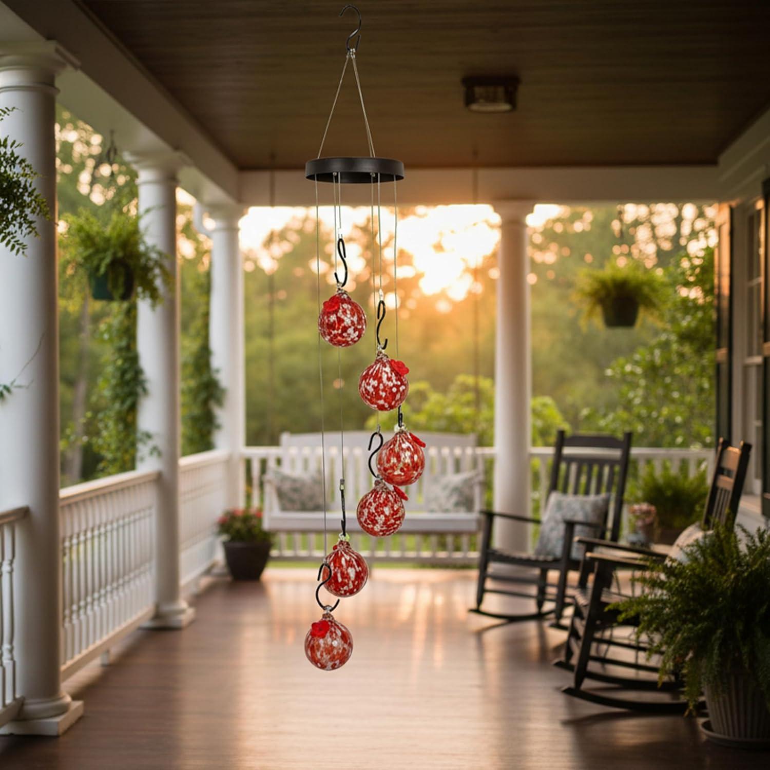 image:imageSunnydaze HandBlown Glass Hummingbird Feeder Balls Set of 6 Hanging Hummingbird Feeders with 6 Ports 30 oz Capacity Bee Proof Feeder for Outdoors Leak Proof and Easy to Clean