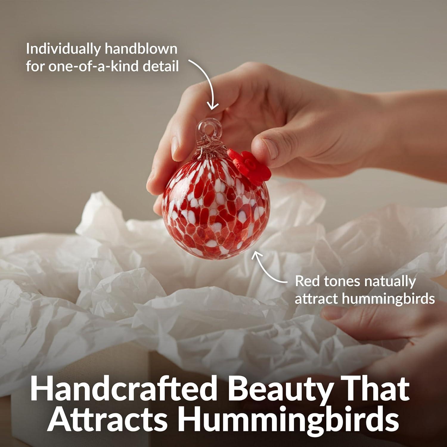 image:imageSunnydaze HandBlown Glass Hummingbird Feeder Balls Set of 6 Hanging Hummingbird Feeders with 6 Ports 30 oz Capacity Bee Proof Feeder for Outdoors Leak Proof and Easy to Clean