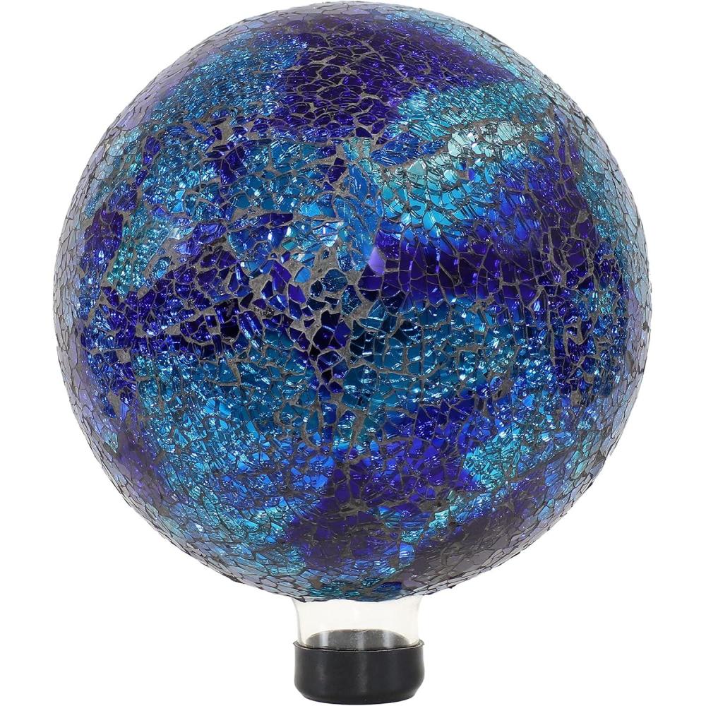 image:imageSunnydaze 10Inch Gazing Ball for Garden  Glass Gazing Globe for Outside  Outdoor Garden Orb for Backyard or Front Lawn Decor  Lavender  Set of 2Deep Ocean Swirl