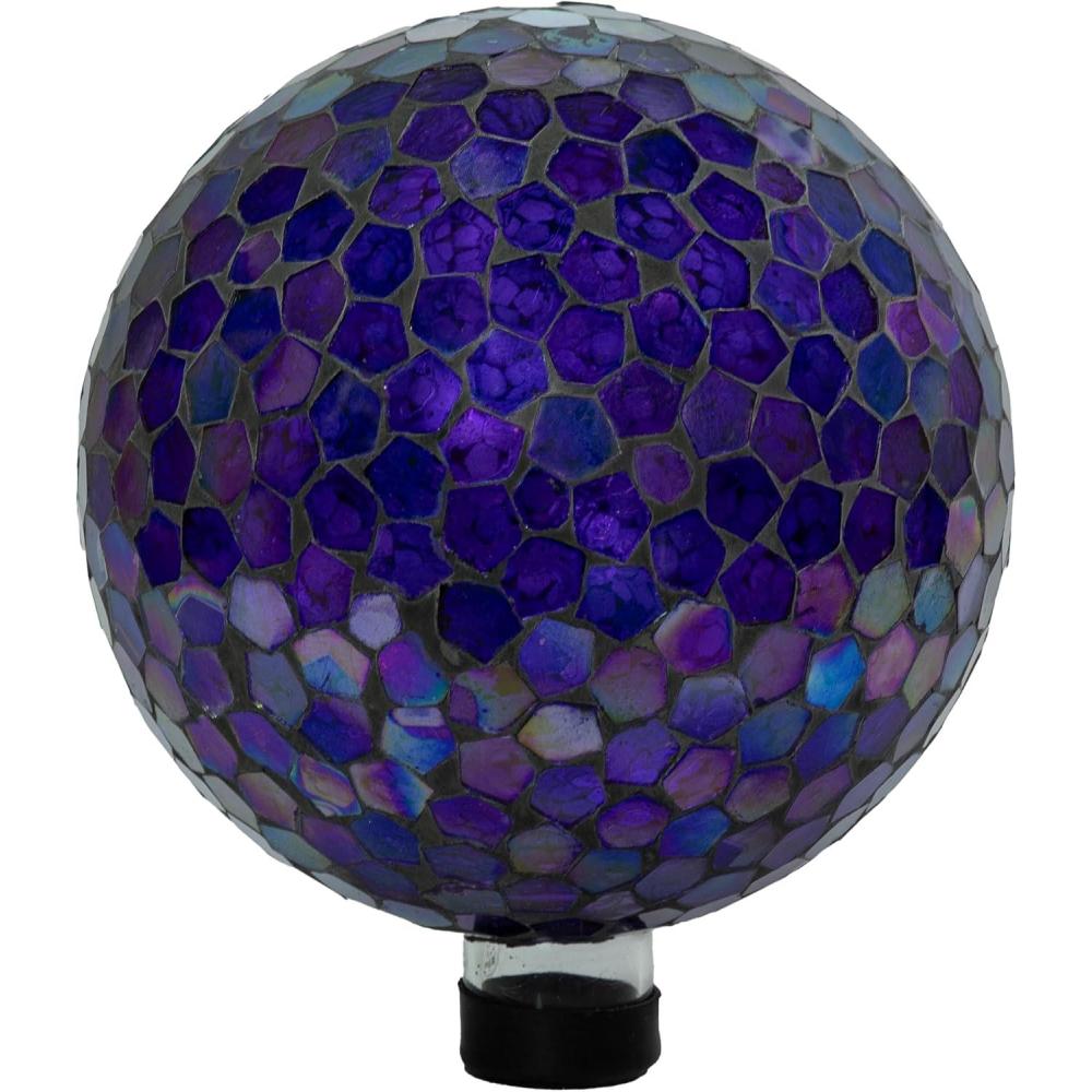 image:imageSunnydaze 10Inch Gazing Ball for Garden  Glass Gazing Globe for Outside  Outdoor Garden Orb for Backyard or Front Lawn Decor  Lavender  Set of 2Iridescent Purple