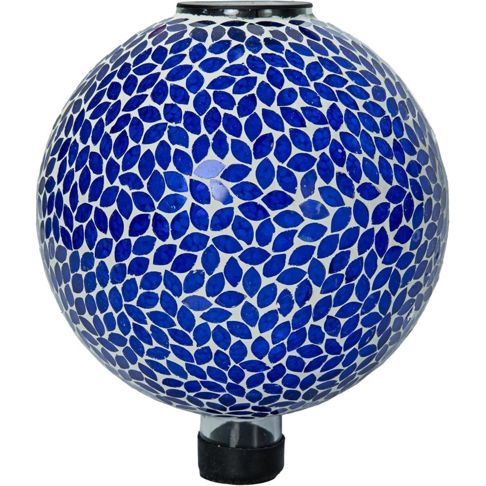 image:imageSunnydaze 10Inch Solar Gazing Ball for Garden Outdoor Glass Gazing Garden Globe for Outside Decoration Pearl PinkLavender Mosaic