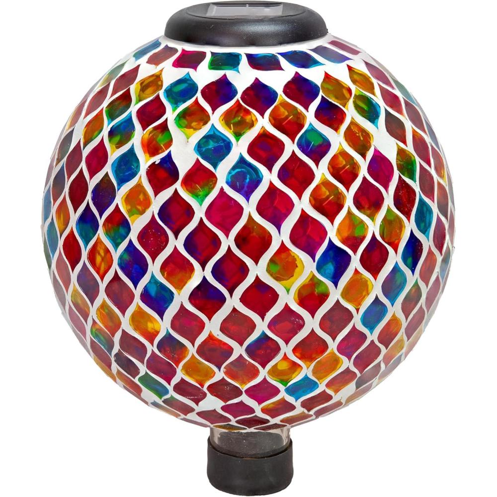 image:imageSunnydaze 10Inch Solar Gazing Ball for Garden Outdoor Glass Gazing Garden Globe for Outside Decoration Pearl PinkSummer Trellis