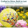 Sunnydaze 10-Inch Gazing Ball for Garden – Glass Gazing Globe for Outside – Garden Orb Yard Decor, Great for Outdoor Enthusiasts – Primary Color Burst(Bright Summer Burst)