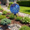 Sunnydaze 10-Inch Gazing Ball for Garden – Glass Gazing Globe for Outside – Garden Orb Yard Decor, Great for Outdoor Enthusiasts – Primary Color Burst(Primary Color Burst)