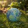 Sunnydaze 10-Inch Gazing Ball for Garden – Glass Gazing Globe for Outside – Outdoor Garden Orb for Backyard or Front Lawn Decor – Lavender – Set of 2(Azul Terra)