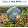 Sunnydaze 10-Inch Gazing Ball for Garden – Glass Gazing Globe for Outside – Outdoor Garden Orb for Backyard or Front Lawn Decor – Lavender – Set of 2(Azul Terra)