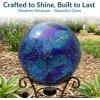Sunnydaze 10-Inch Gazing Ball for Garden – Glass Gazing Globe for Outside – Outdoor Garden Orb for Backyard or Front Lawn Decor – Lavender – Set of 2(Deep Ocean Swirl)