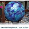 Sunnydaze 10-Inch Gazing Ball for Garden – Glass Gazing Globe for Outside – Outdoor Garden Orb for Backyard or Front Lawn Decor – Lavender – Set of 2(Deep Ocean Swirl)