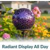 Sunnydaze 10-Inch Gazing Ball for Garden – Glass Gazing Globe for Outside – Outdoor Garden Orb for Backyard or Front Lawn Decor – Lavender – Set of 2(Iridescent Purple)