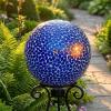 Sunnydaze 10-Inch Gazing Ball for Garden – Glass Gazing Globe for Outside – Outdoor Garden Orb for Backyard or Front Lawn Decor – Lavender – Set of 2(Lavender)