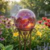 Sunnydaze 10-Inch Gazing Ball for Garden – Glass Gazing Globe for Outside – Outdoor Garden Orb for Backyard or Front Lawn Decor – Lavender – Set of 2(Pearl Pink)