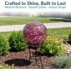 Sunnydaze 10-Inch Gazing Ball for Garden – Glass Gazing Globe for Outside – Outdoor Garden Orb for Backyard or Front Lawn Decor – Lavender – Set of 2(Pearl Pink)