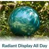 Sunnydaze 10-Inch Glass Gazing Ball for Garden Enthusiasts – Outdoor Gazing Globe for Outside Yard Decor – Aqua – Stainless Steel Finish(Aqua)