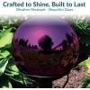 Sunnydaze 10-Inch Glass Gazing Ball for Garden Enthusiasts – Outdoor Gazing Globe for Outside Yard Decor – Aqua – Stainless Steel Finish(Merlot)