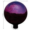 Sunnydaze 10-Inch Glass Gazing Ball for Garden Enthusiasts – Outdoor Gazing Globe for Outside Yard Decor – Aqua – Stainless Steel Finish(Merlot)