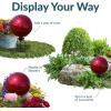 Sunnydaze 10-Inch Glass Gazing Ball for Garden Enthusiasts – Outdoor Gazing Globe for Outside Yard Decor – Aqua – Stainless Steel Finish(Red)