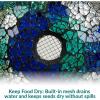 Sunnydaze 10-Inch Glass Mosaic Hanging Bird Feeder for Outdoors – Fly-Through Glass Bird Feeder for Cardinals, Jays, Finches and More – Indigo Flower Mosaic – Set of 6