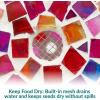 Sunnydaze 10-Inch Glass Mosaic Hanging Bird Feeder for Outdoors – Fly-Through Glass Bird Feeder for Cardinals, Jays, Finches and More – Pearl Pink Flower(Crimson Mosaic)