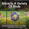 Sunnydaze 10-Inch Glass Mosaic Hanging Bird Feeder for Outdoors – Fly-Through Glass Bird Feeder for Cardinals, Jays, Finches and More – Pearl Pink Flower(Iridescent Purple Flower)