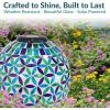 Sunnydaze 10-Inch Solar Gazing Ball for Garden – Outdoor Glass Gazing Garden Globe for Outside Decoration – Pearl Pink(Cool Blooms)