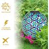 Sunnydaze 10-Inch Solar Gazing Ball for Garden – Outdoor Glass Gazing Garden Globe for Outside Decoration – Pearl Pink(Cool Blooms)