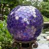 Sunnydaze 10-Inch Solar Gazing Ball for Garden – Outdoor Glass Gazing Garden Globe for Outside Decoration – Pearl Pink(Iridescent Purple)