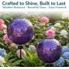 Sunnydaze 10-Inch Solar Gazing Ball for Garden – Outdoor Glass Gazing Garden Globe for Outside Decoration – Pearl Pink(Iridescent Purple)