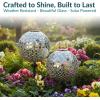 Sunnydaze 10-Inch Solar Gazing Ball for Garden – Outdoor Glass Gazing Garden Globe for Outside Decoration – Pearl Pink(Mirrored Diamond)