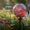 Sunnydaze 10-Inch Solar Gazing Ball for Garden – Outdoor Glass Gazing Garden Globe for Outside Decoration – Pearl Pink(Pearl Pink)