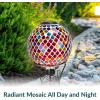 Sunnydaze 10-Inch Solar Gazing Ball for Garden – Outdoor Glass Gazing Garden Globe for Outside Decoration – Pearl Pink(Summer Trellis)