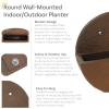 Sunnydaze 12″ Round Wall Planter – Polyresin Wall-Hanging Flower Pot for Indoor or Outdoor Use – Dark Brown – Set of 2(1)