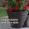 Sunnydaze 13-Inch Laurel Large Plant Pot – Polyresin Round Outdoor Planter with Drillable Drainage Holes – 2 Pack – Rust(1)